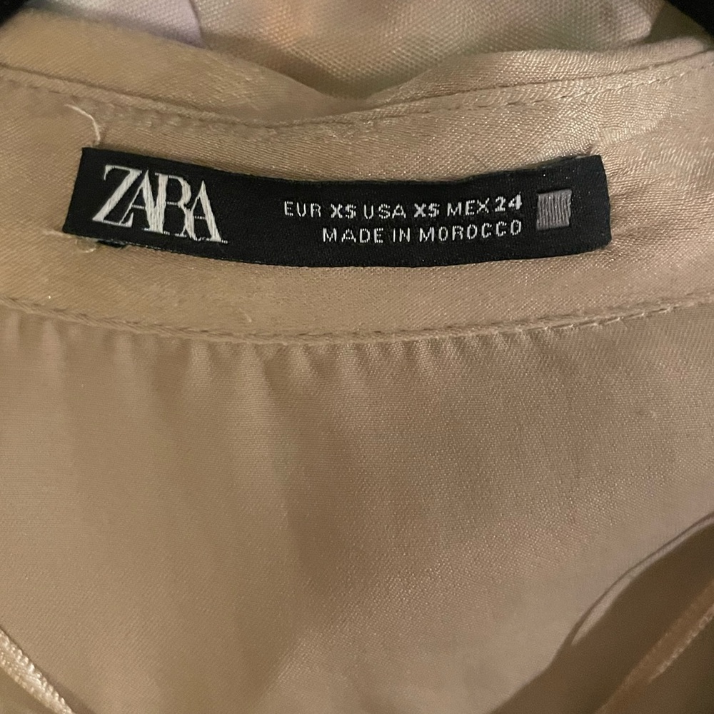 🌻HP🌻Zara Women’s X-Small Satin Effect Knot Jumpsuit - Picture 8 of 8